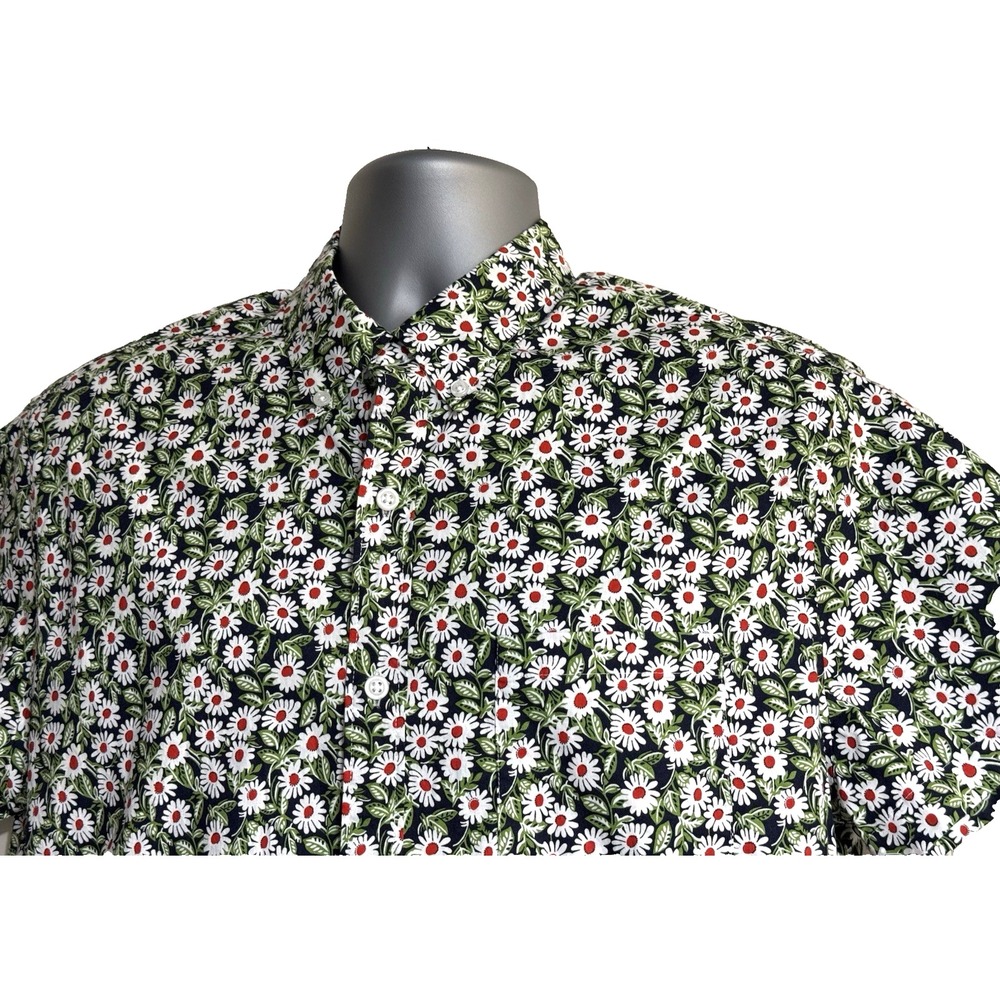 J.Crew Mens Shirt Slim Flex Classic All Over Flower‎ Print Button Down Size L
